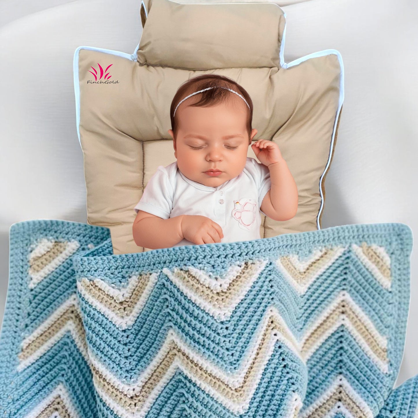 FinchGold Baby Sleeping Bag carry Bag Soft Velvet Fur Fabric For 0-6 Months Baby's - Brown
