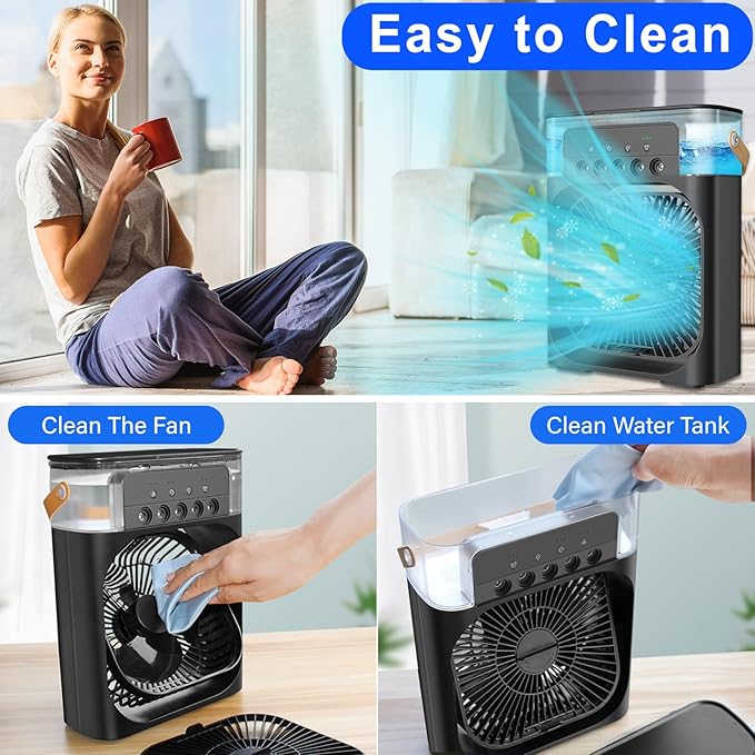 Portable Air Cooler Fan for Home Kitchen Office USB Air Cooler 3 Spray Mode