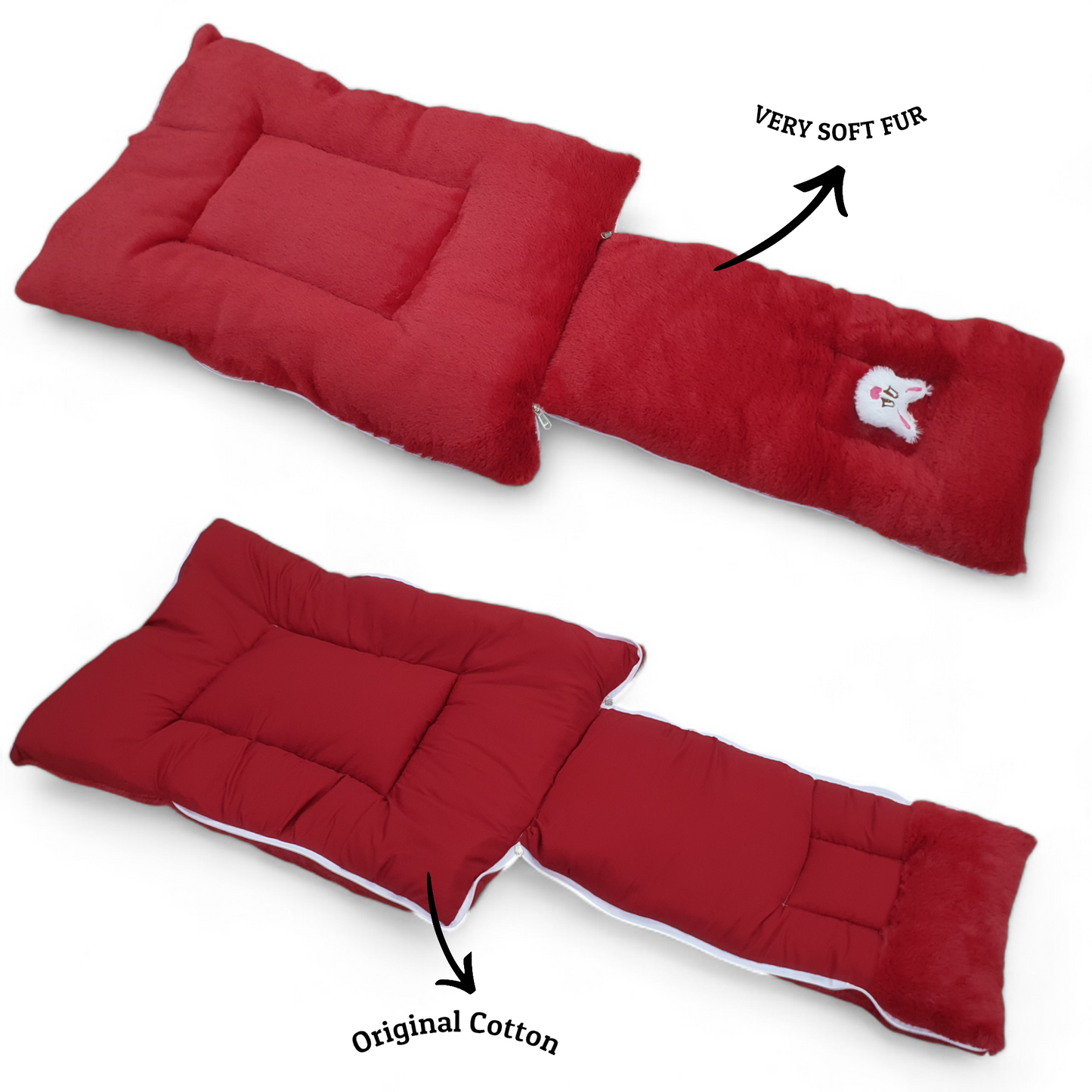 FinchGold Baby Sleeping Bag carry Bag Soft Velvet Fur Fabric For 0-6 Months Babies - Red