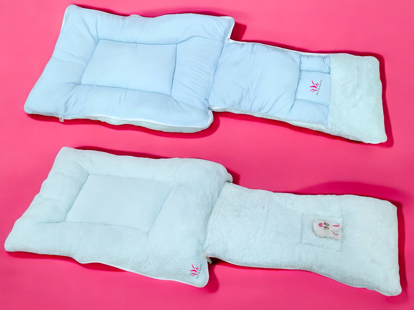 FinchGold Baby Sleeping Bag carry Bag Soft Velvet Fur Fabric For 0-6 Months Babies - Sky Blue