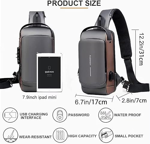 FinchGold Waterproof Slim Sling Bag – Unisex Anti-Theft Chest Backpack