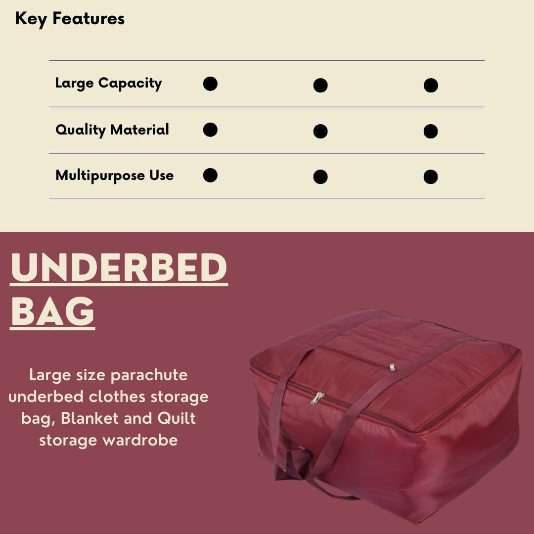 FinchGold Nylon Moisture Proof Multi-Purpose Super Extra Jumbo Large Toys Storage Bag/Blankets/Clothes Storage Organizer with Zip and Double Handle