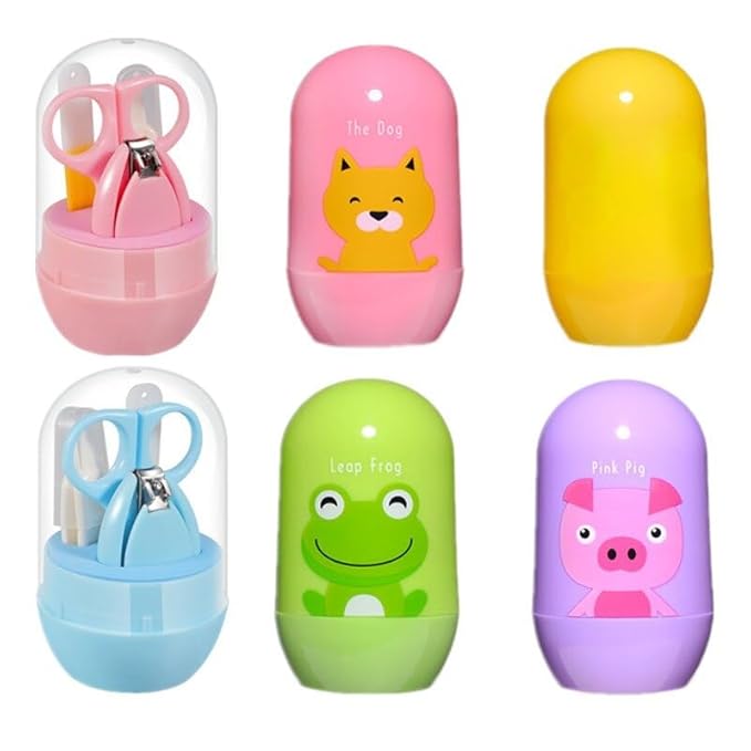 FinchGold 4pcs Baby Health Kits Nail Care Set for Kids Nail Clipper Scissors Nail Clippers Storage Box for Travel
