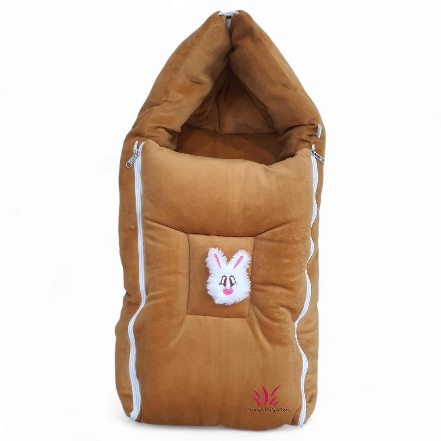 FinchGold Baby Sleeping Bag for 0-6 Months - Brown Velvet