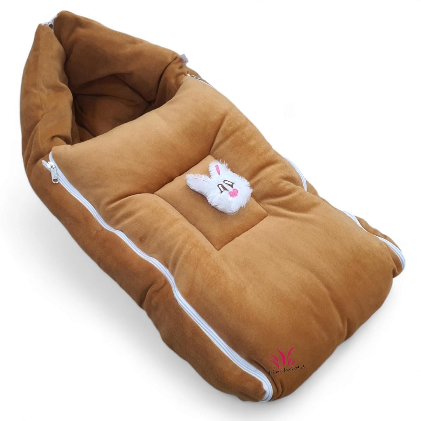FinchGold Baby Sleeping Bag for 0-6 Months - Brown Velvet