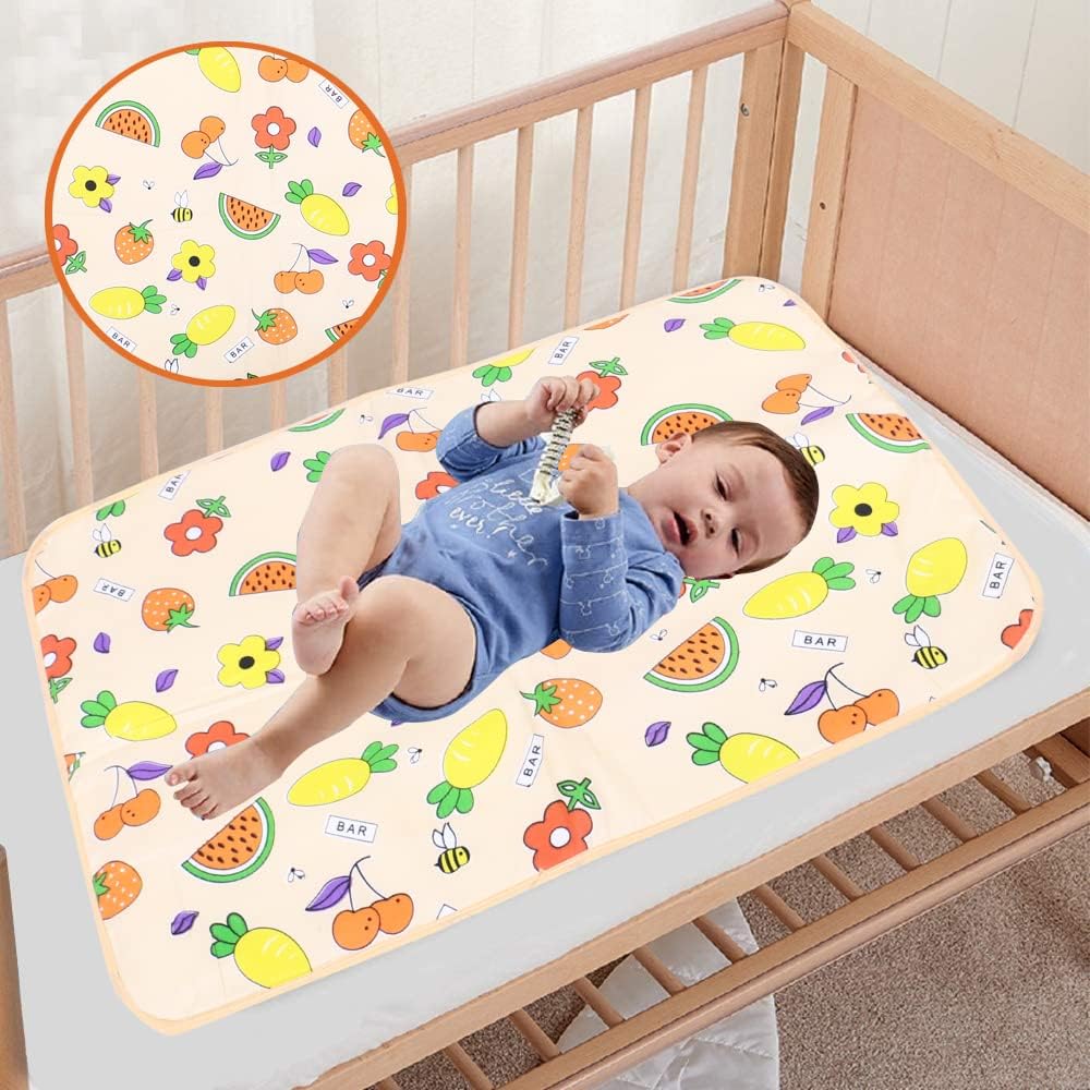 FinchGold Baby Diaper Changing Mats/Bichhoni (One Side Cotton One Side Plastic) Waterproof Bed Protectors for 0-15 Months Babies ((Pack of 3)) Random Multi Color Designs