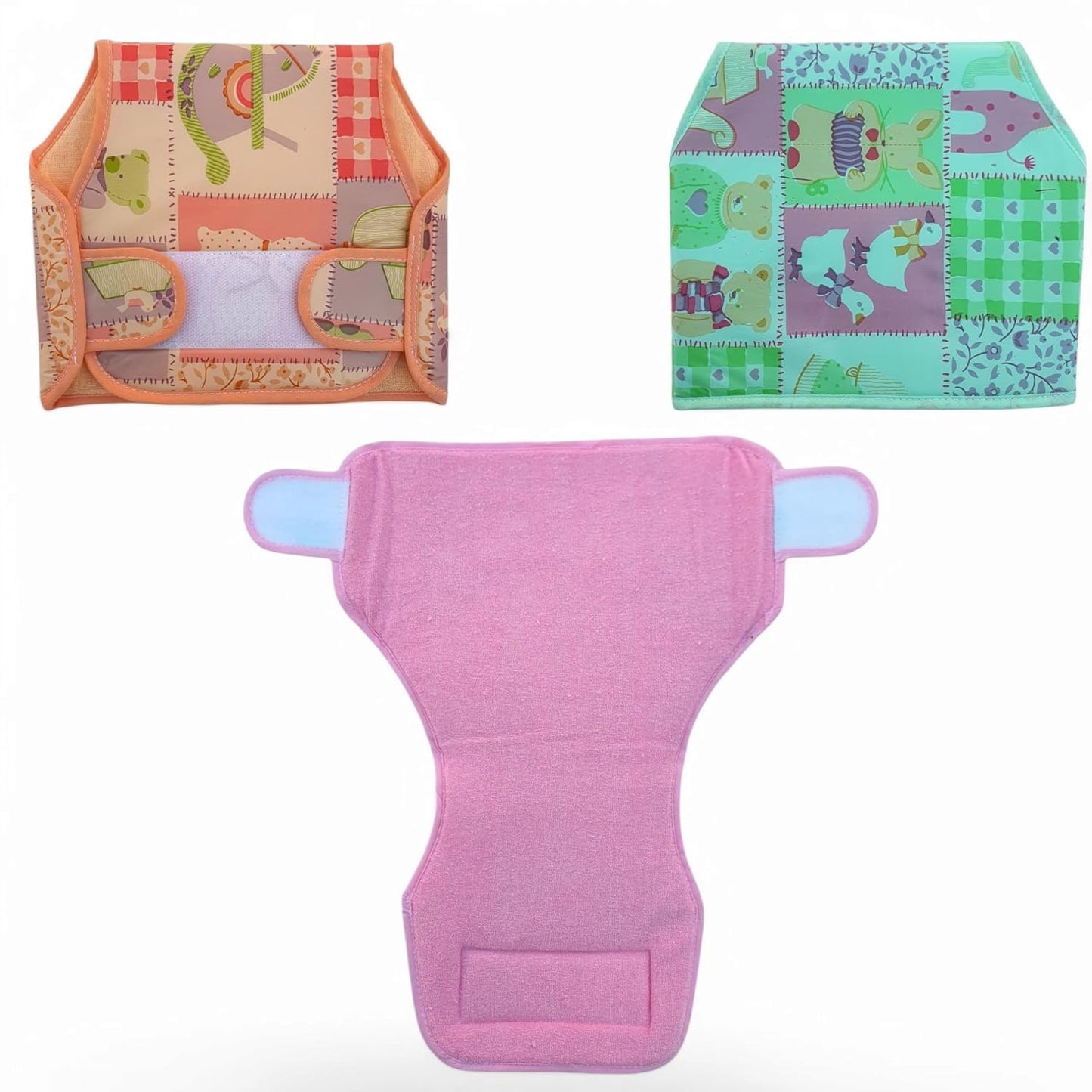 FinchGold Reusable Baby Cloth Diapers – Pack of 3 with Pads