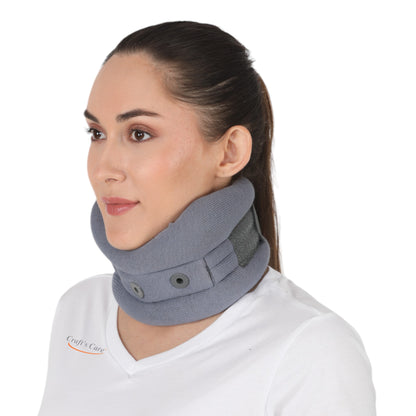 Crafts Care Neck Brace -Foam Cervical Collar - Soft Neck Support Relieves Pain & Pressure in Spine - Wraps Aligns Stabilizes Vertebrae - Can Be Used During Sleep