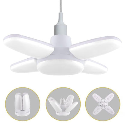 Charkee 25W Cool Day Mini fan Blade 4 Leaf Foldable LED Bulb with Angle Adjustable Ceiling Lights Home