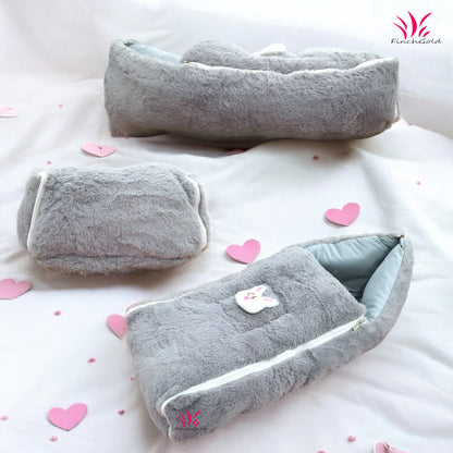 FinchGold Baby Sleeping Bag carry Bag Soft Velvet Fur Fabric For 0-6 Months Babies -Gray