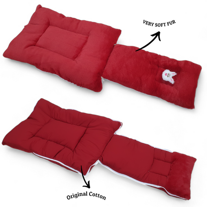 FinchGold Baby Sleeping Bag carry Bag Soft Velvet Fur Fabric For 0-6 Months Babies - Red