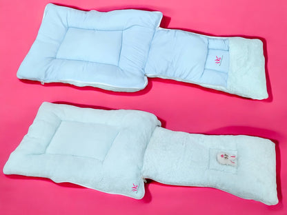 FinchGold Baby Sleeping Bag carry Bag Soft Velvet Fur Fabric For 0-6 Months Babies - Sky Blue