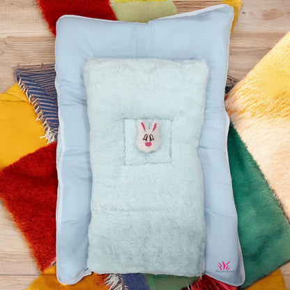 FinchGold Baby Sleeping Bag carry Bag Soft Velvet Fur Fabric For 0-6 Months Babies - Sky Blue