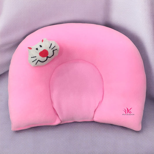 FinchGold Sarso Rai Baby Pillow – Round, Velvet, Pink, 1-Pack