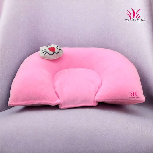 FinchGold Sarso Rai Baby Pillow – Round, Velvet, Pink, 1-Pack