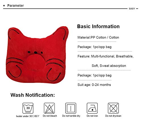 FinchGold Newborn Baby Pillows – Cat Shape, Velvet, 2-Pack