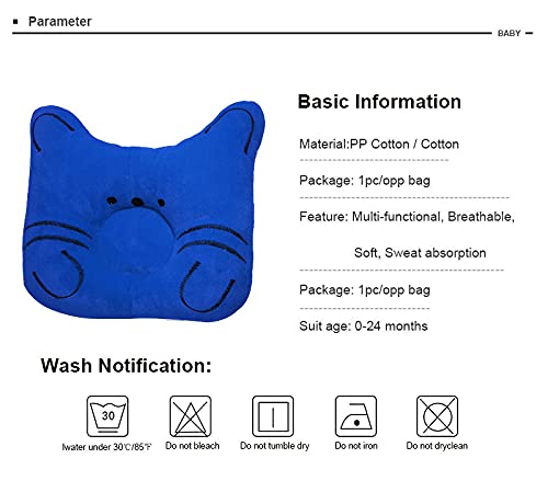 FinchGold Newborn Baby Pillows – Cat Shape, Velvet, 2-Pack