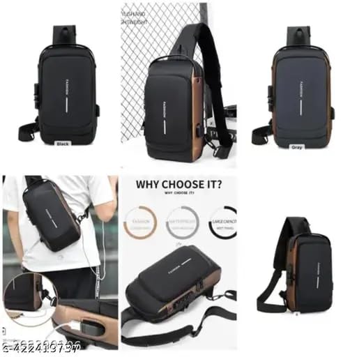 FinchGold Waterproof Slim Sling Bag – Unisex Anti-Theft Chest Backpack