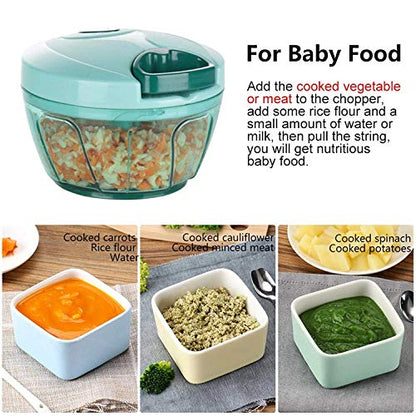 FinchGold Manual Food Chopper – Quick Veggie Cutter, Hand Pull