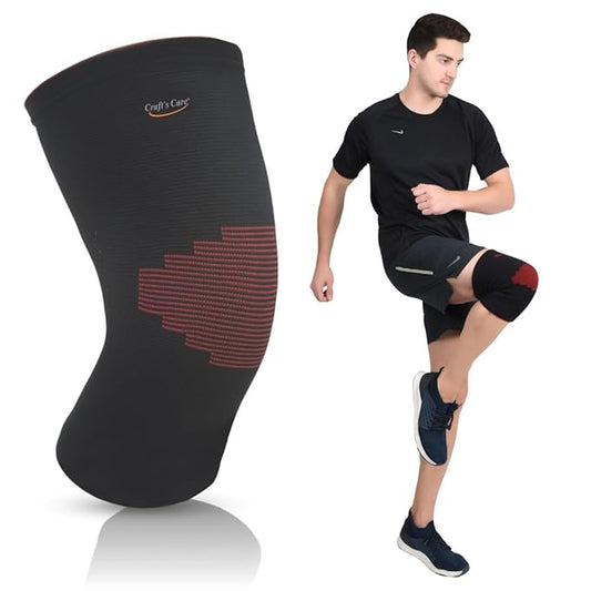 Crafts Care Tubular Stretchable Knee Cap Breathable Fabric Uniform Compression Relieves Muscle Pain Joint Pain, Injury Recovery, For Workout, Running, For Men and Women