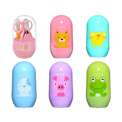 Baby Nail Clipper Set – Cartoon, File, Tweezer, Multi-color