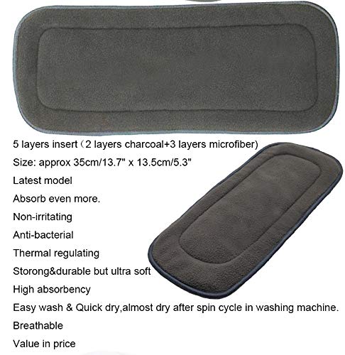 FinchGold Washable Baby Cloth Diaper Set – 2 Diapers, Inserts