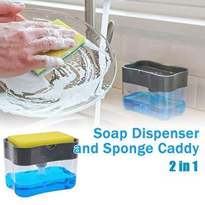 FinchGold 2-in-1 Soap Dispenser with Sponge Holder, 385ml