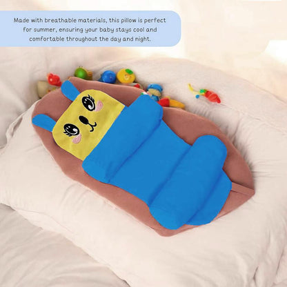 Baby Sleeping Support Pillow with Side Rollers | Newborn Safety Sleeping Pillow Set | Soft Cotton Infant Neck Pillow for 0–12 Months | Anti-Flat Head Cushion for Baby Boys & Girls