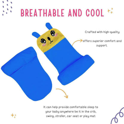 Baby Sleeping Support Pillow with Side Rollers | Newborn Safety Sleeping Pillow Set | Soft Cotton Infant Neck Pillow for 0–12 Months | Anti-Flat Head Cushion for Baby Boys & Girls