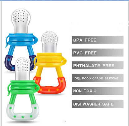 FinchGold 3-Pcs Baby Silicone Bottle Feeder & Teether Set