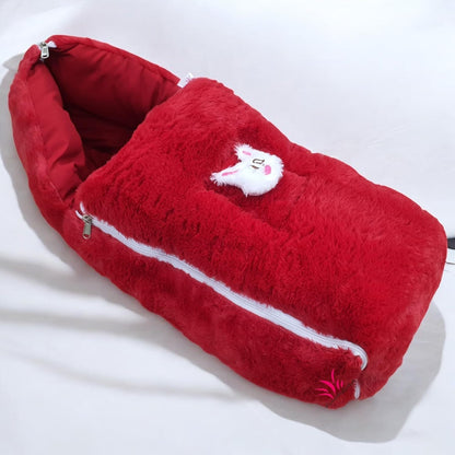 FinchGold Baby Sleeping Bag – Red Fur, 0-6 Months