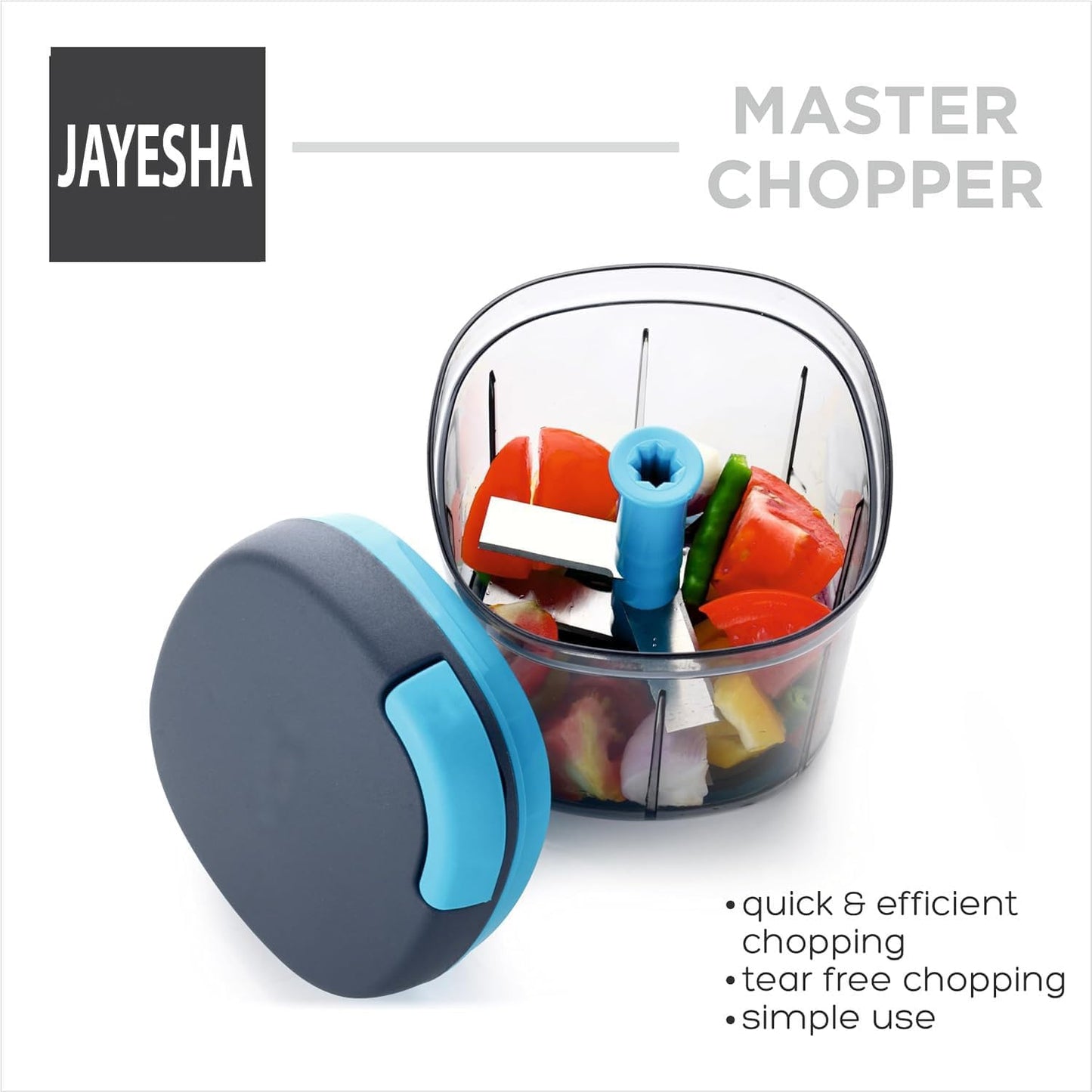 FinchGold Jumbo Pull Chopper – 850ml, 3-Blade Food Cutter