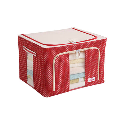 FinchGold Premium Clothes Storage Bags - Stackable, Foldable, 66L Capacity, Clear Window Design - Stylish Organization for Seasonal Clothing & Bedding