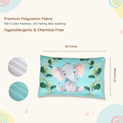 FinchGold Baby Pillow with Super Soft Imported Fabric, 1 Month to 5 Year Kids Pillows, Animal/Cartoon Prints, Kid Pillow for Sleep, Bed Set, Head Shaping, Neck Support-12 x 18 in-201