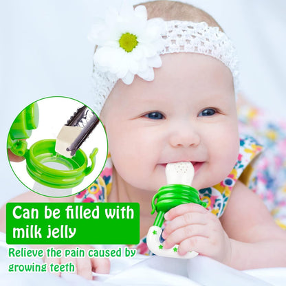 FinchGold 3-Pcs Baby Silicone Bottle Feeder & Teether Set