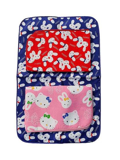 FinchGold Baby Diaper Changing Mats/Bichhoni (One Side Cotton One Side Plastic) Waterproof Bed Protectors for 0-15 Months Babies ((Pack of 3)) Random Multi Color Designs