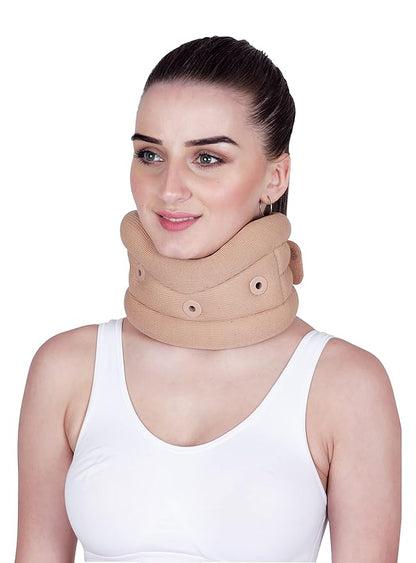 Crafts Care Neck Brace -Foam Cervical Collar - Soft Neck Support Relieves Pain & Pressure in Spine - Wraps Aligns Stabilizes Vertebrae - Can Be Used During Sleep