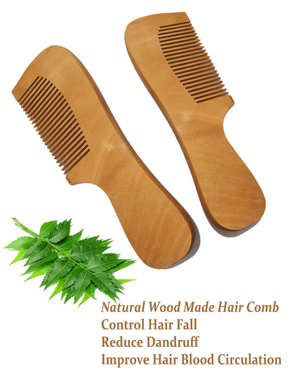 FinchGold Wooden Hair Combs – Anti-Hair Fall, Scalp Care