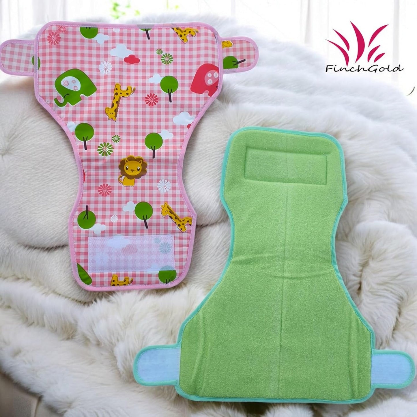 FinchGold Reusable Baby Cloth Diapers – Pack of 3 with Pads