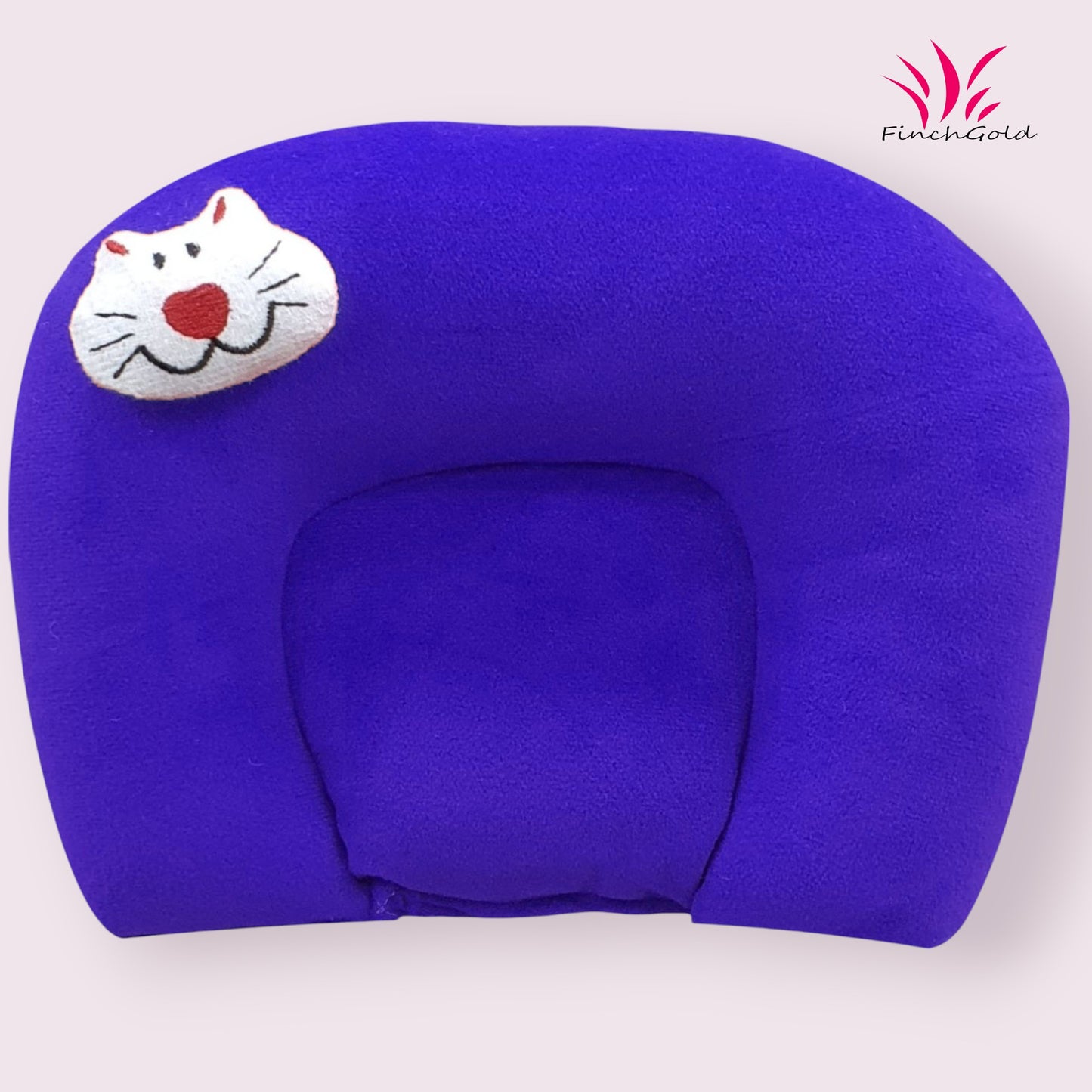 FinchGold Baby Head Support Takiya, Mustard Seeds Filling, 25 x 20.5 cm, Blue