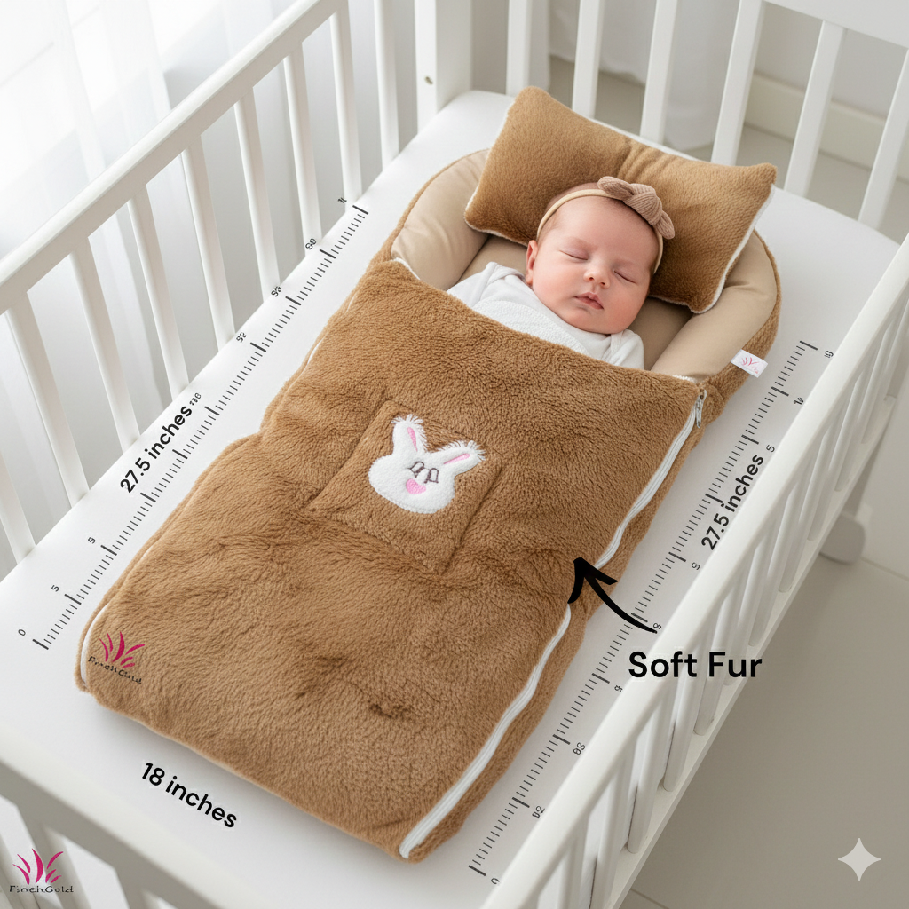 Baby Sleeping Bag for 0-6 Months with Baby Hugging Pillow Combo