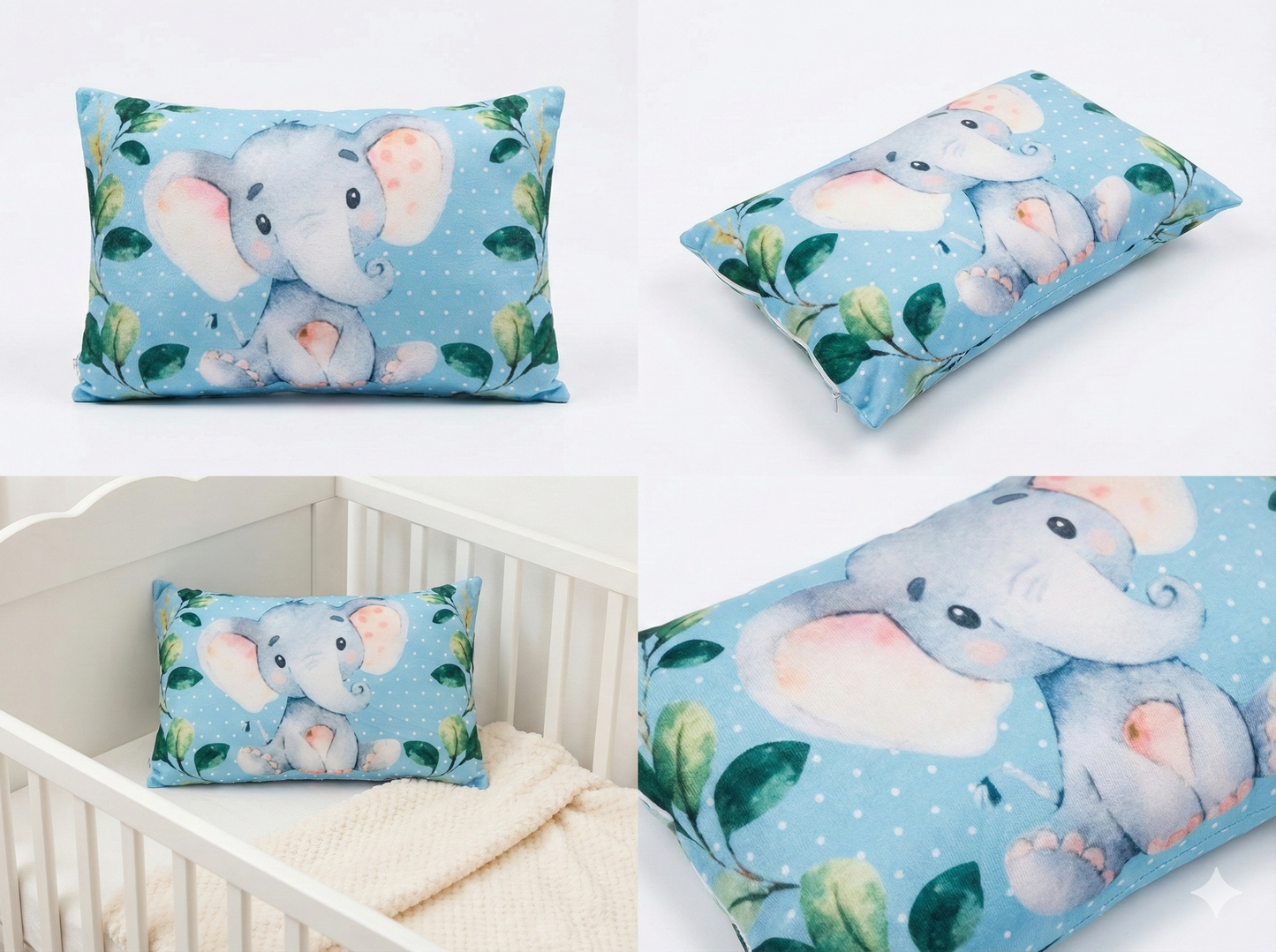 FinchGold Baby Pillow with Super Soft Imported Fabric, 1 Month to 5 Year Kids Pillows, Animal/Cartoon Prints, Kid Pillow for Sleep, Bed Set, Head Shaping, Neck Support-12 x 18 in-201