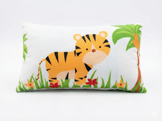 FinchGold Baby Pillow with Super Soft Imported Fabric, 1 Month to 5 Year Kids Pillows, Animal/Cartoon Prints, Kid Pillow for Sleep, Bed Set, Head Shaping, Neck Support-12 x 18 in-201