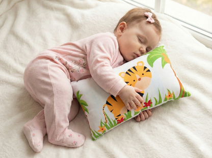 FinchGold Baby Pillow with Super Soft Imported Fabric, 1 Month to 5 Year Kids Pillows, Animal/Cartoon Prints, Kid Pillow for Sleep, Bed Set, Head Shaping, Neck Support-12 x 18 in-201