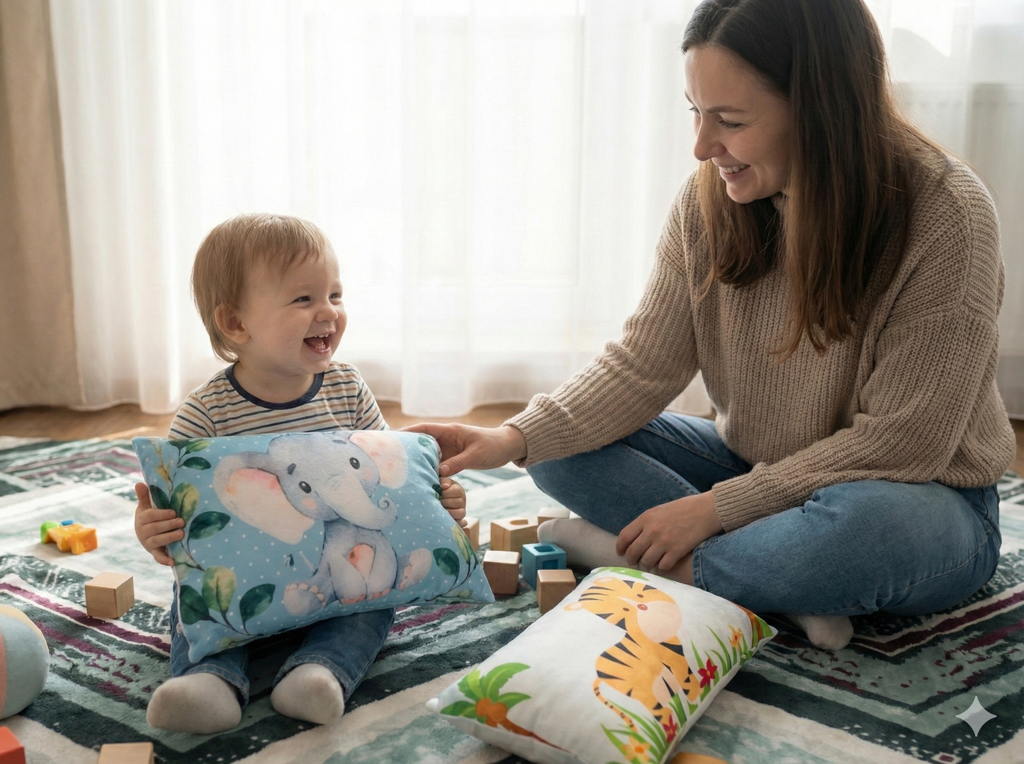 FinchGold Baby Pillow with Super Soft Imported Fabric, 1 Month to 5 Year Kids Pillows, Animal/Cartoon Prints, Kid Pillow for Sleep, Bed Set, Head Shaping, Neck Support-12 x 18 in-201