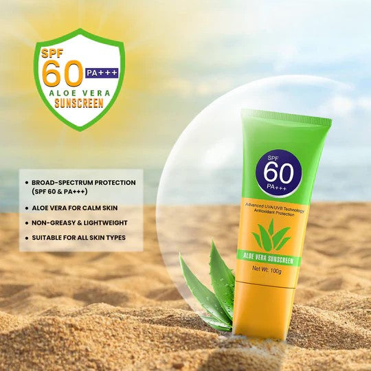 FinchGold Sunscreen with Aloe Vera – SPF 60, Skin Protection