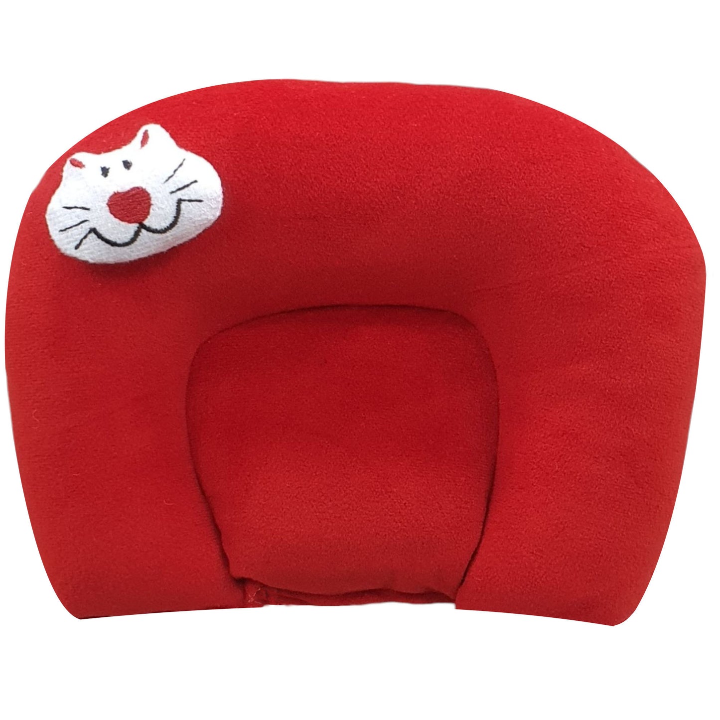 FinchGold Baby Head Support Takiya, Mustard Seeds Filling, 25 x 20.5 cm, Red