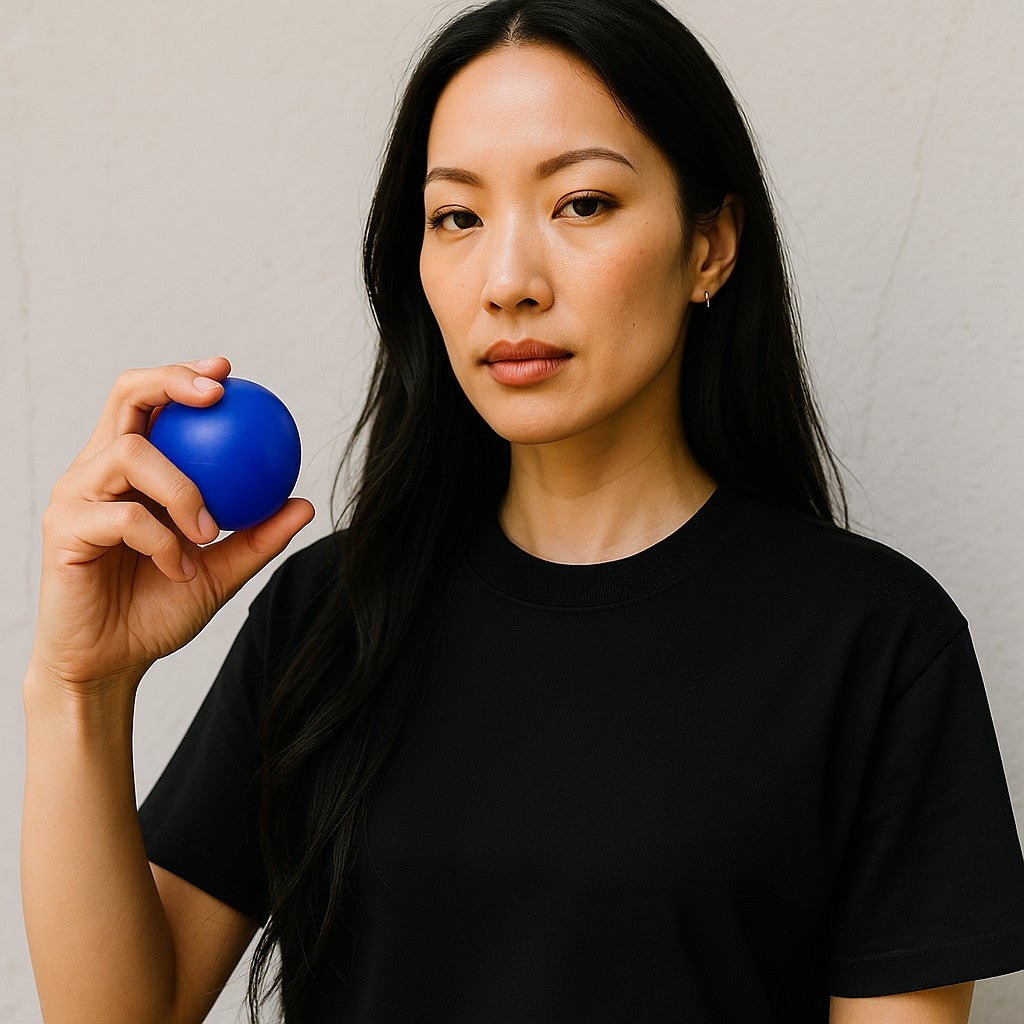 FinchGold Hand Exercise Gel Ball, Grip Strengthener (Large - Blue)